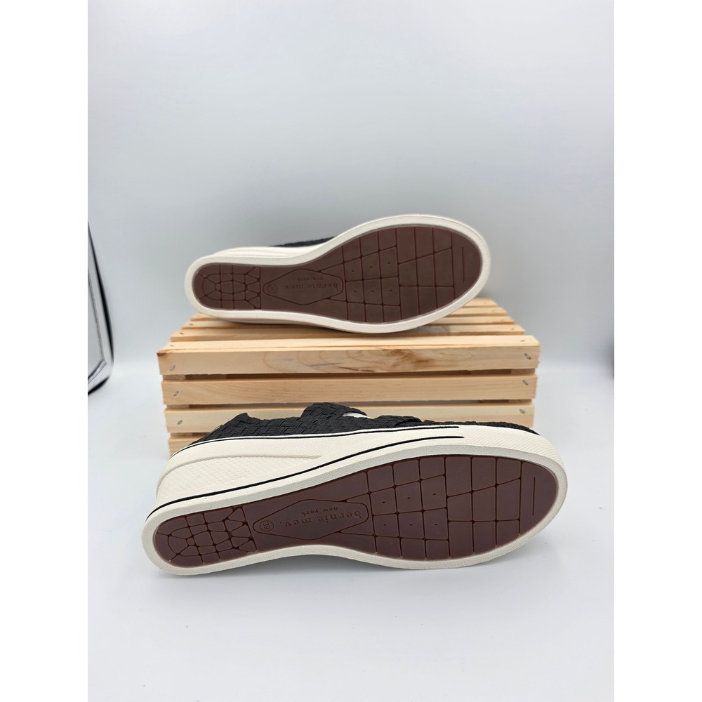 Bernie Mev Frontier Sneakers Women 38 8 Black Woven Comfort Elastic Platform - Picture 11 of 13